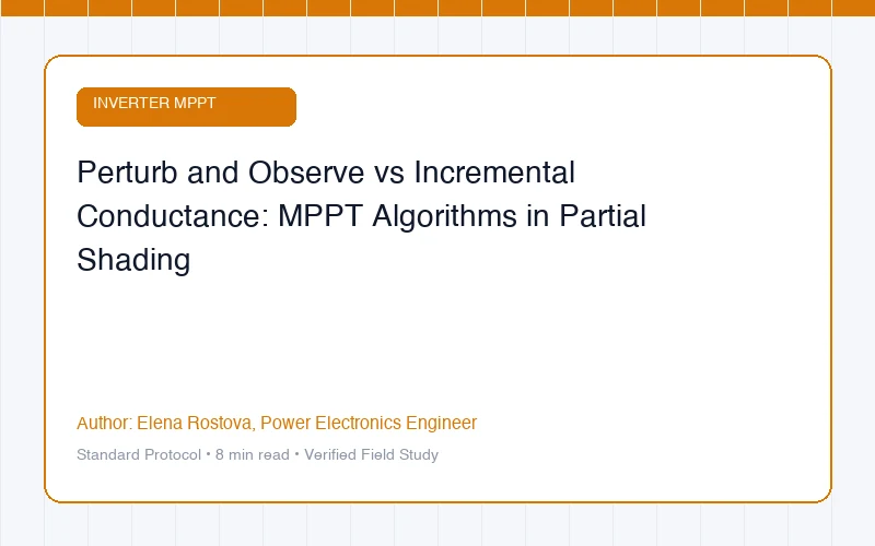 Perturb and Observe vs Incremental Conductance: MPPT Algorithms in Partial Shading